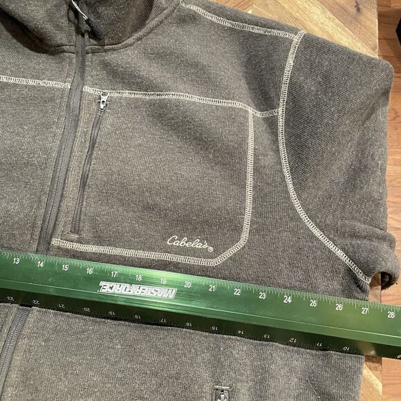 Cabelas Jacket Wool Blend Zip Up Fleece Lined Chest Pocket Outdoors Mens XL - Picture 5 of 7